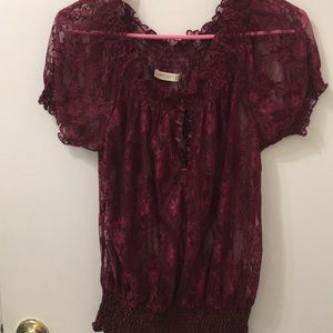 Lace Maroon Blouse